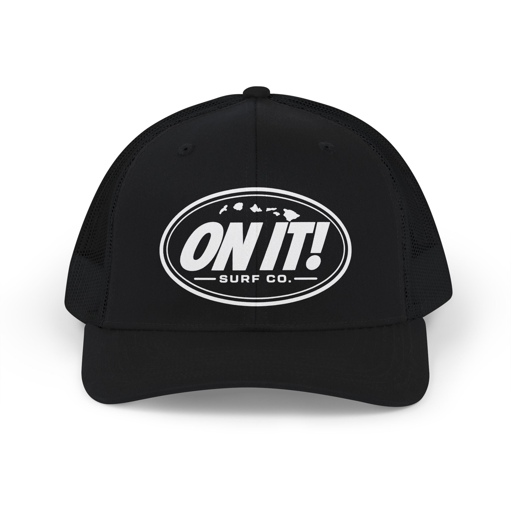 On It! White Oval logo- Snapback Trucker Cap