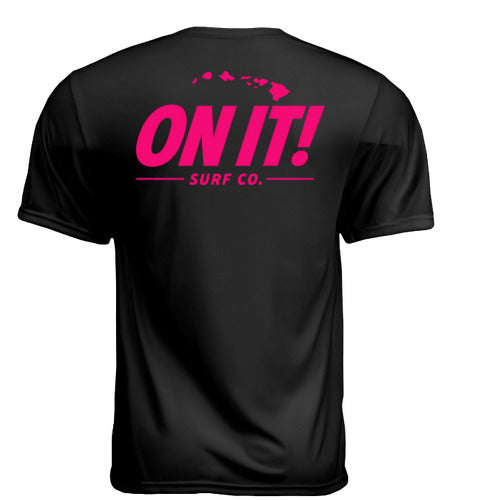 ON IT! PINK Logo Surf Rash Guard Tee